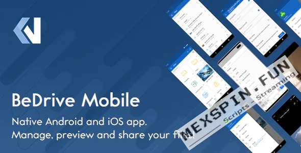 BeDrive Mobile - Native Flutter Android and iOS app for File Storage PHP Script