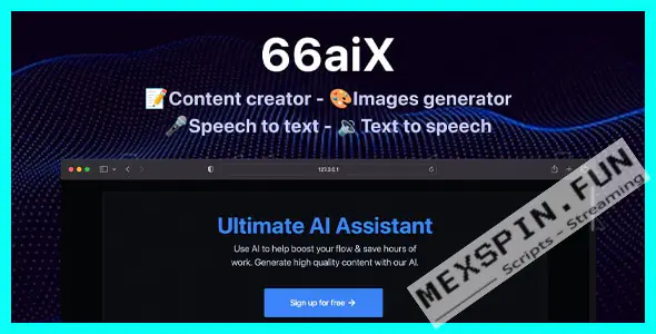 66aix - [Extended Licence] AI Content, Chat Bot, Images Generator & Speech to Text (SAAS)