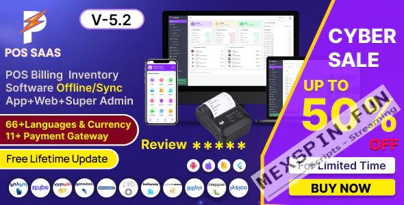 POS SAAS - Flutter POS Billing Inventory Software with HRM App+Web+Super Admin