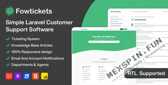 Fowtickets - Advanced Laravel HelpDesk & Ticket System
